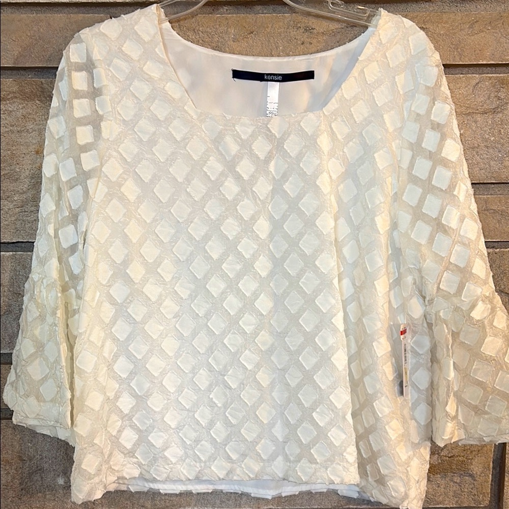 Cream Textured Women's Top